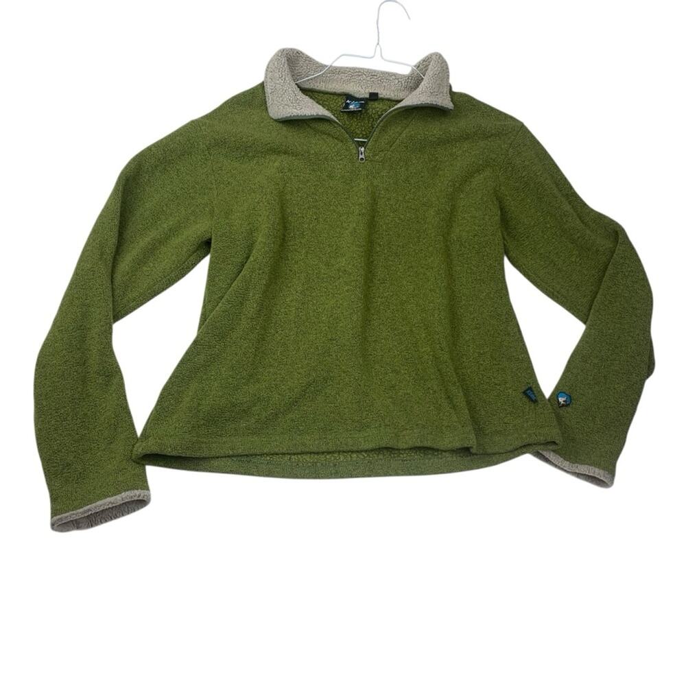 Kuhl size large 1/4 zip alpaca fleece Olive Green Women's Sweater